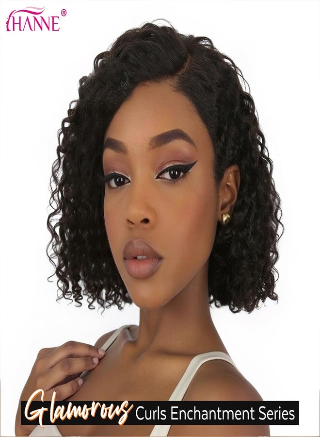HANNE 12 Inch 13x4 Short Curly Human Hair Wigs 180% Density HD Lace Front Wig Glueless Wigs Human Hair Pre Plucked Pre Cut Curly Bob for Black Women - Image 4